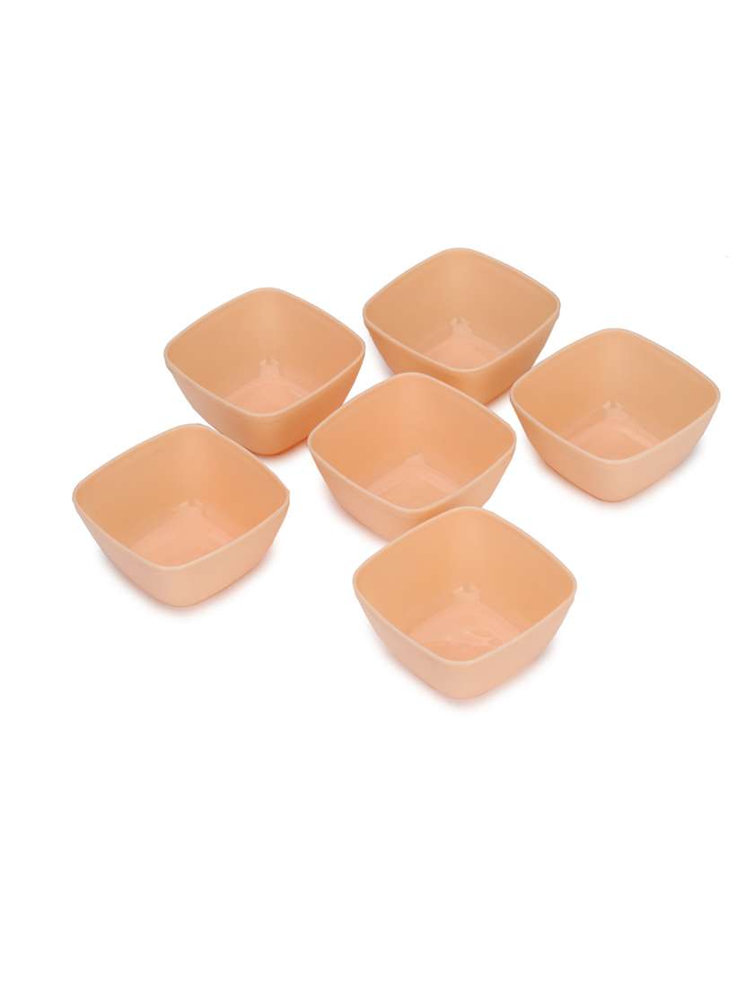 designer and attractive table ware bowl, plastic, beige, pack of 6