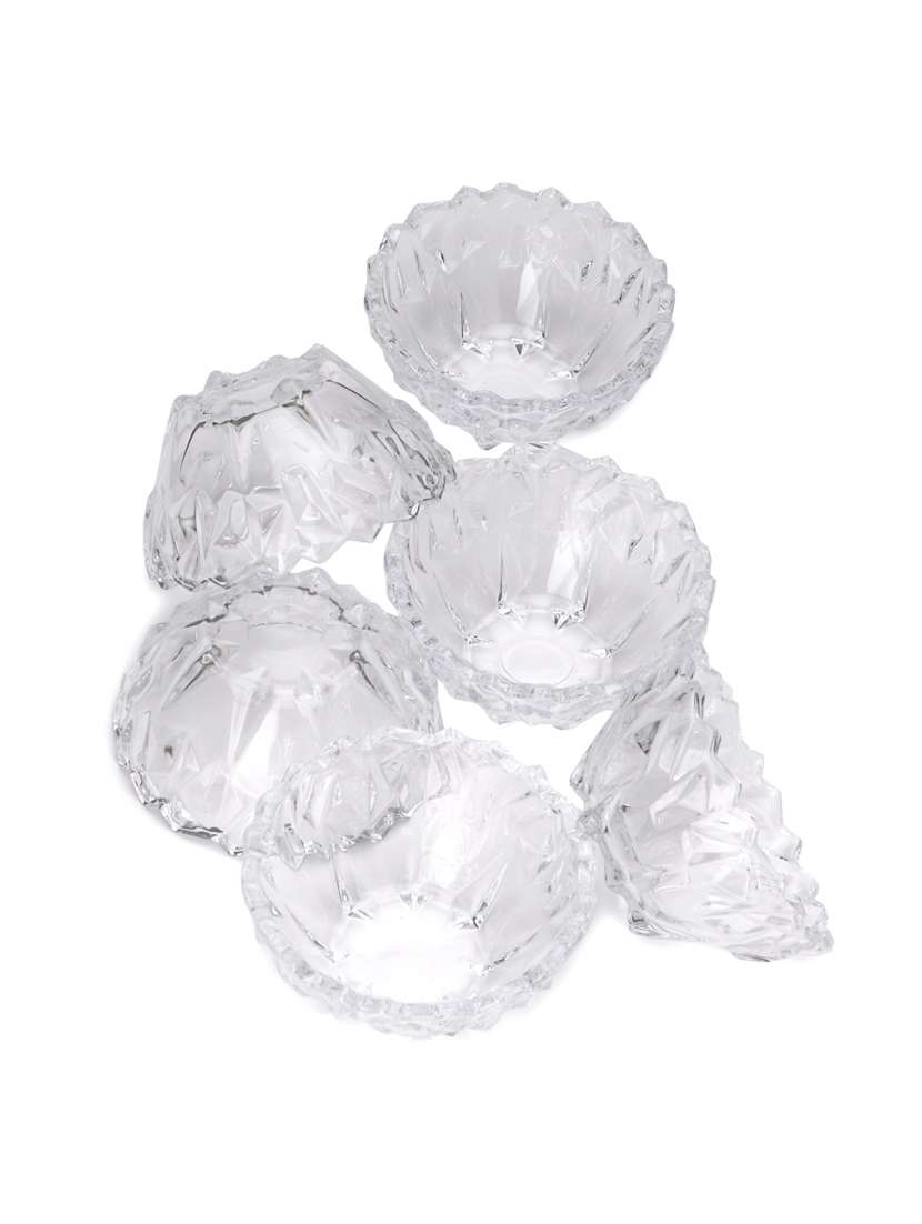multi-purpose tableware snack/ veritable serving bowl, glass, pack of 6