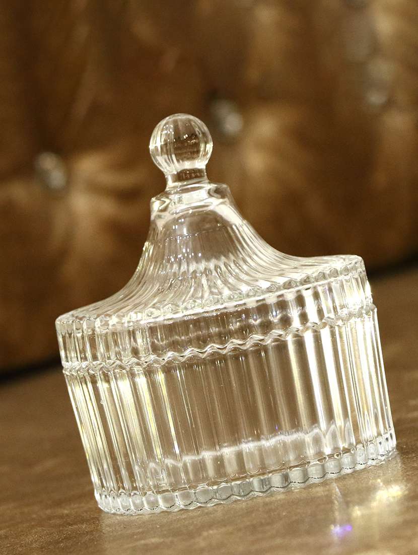 glass serving bowl with lid