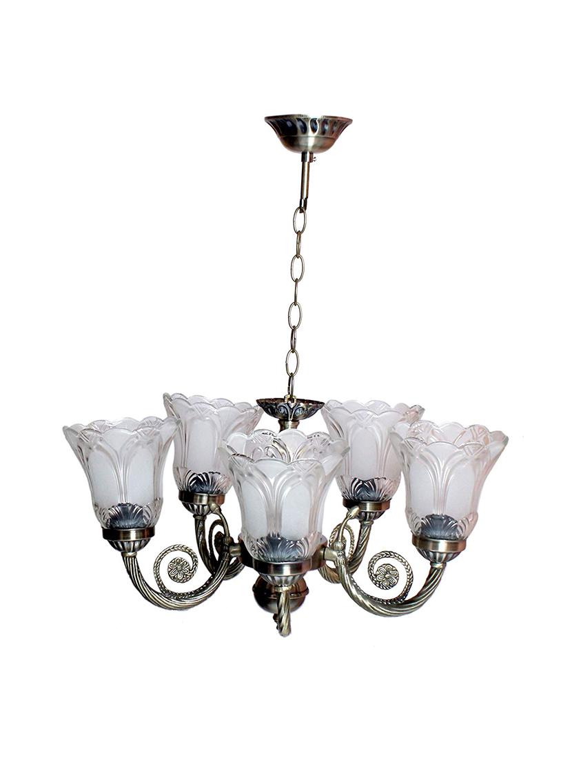somil chandeliers of five colorful decorative glass shade in metal for roya bright lighting decoration-cx15 - 18808285 - Standard Image - 1