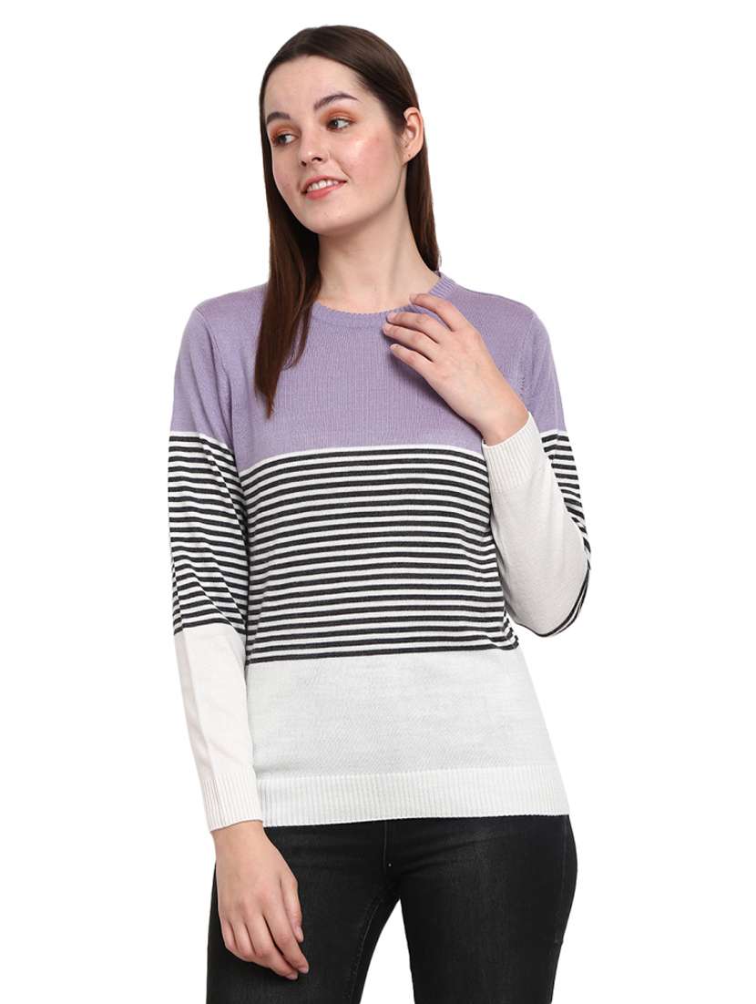 round neck printed pullover
