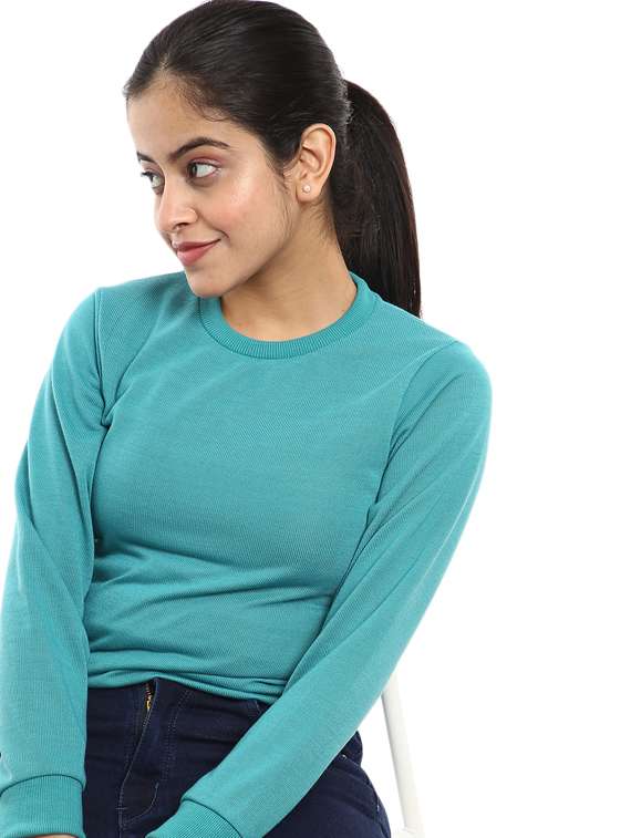 green solid regular pullover - 18823145 -  Standard Image - 1