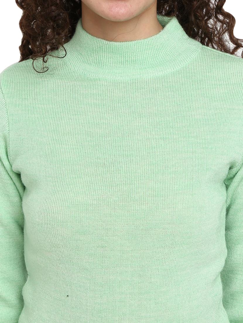 high neck solid pullover - 18823147 - Standard Image - 4