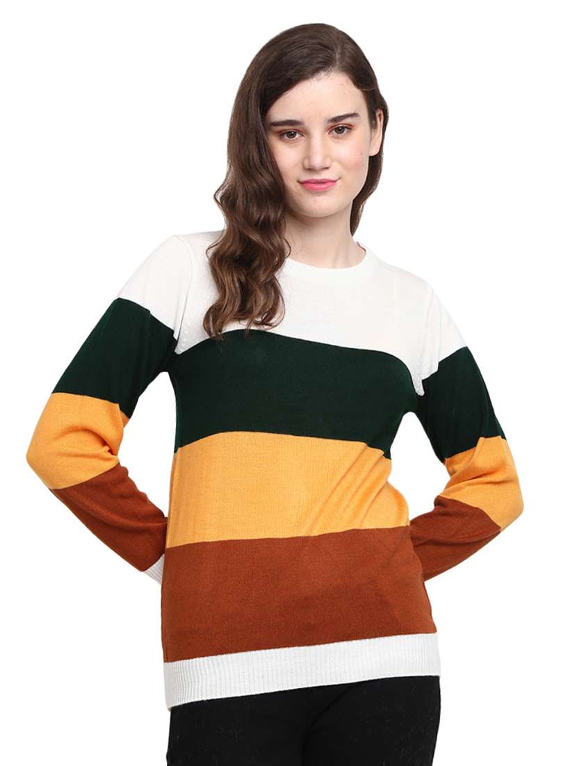 round neck stripes pullover