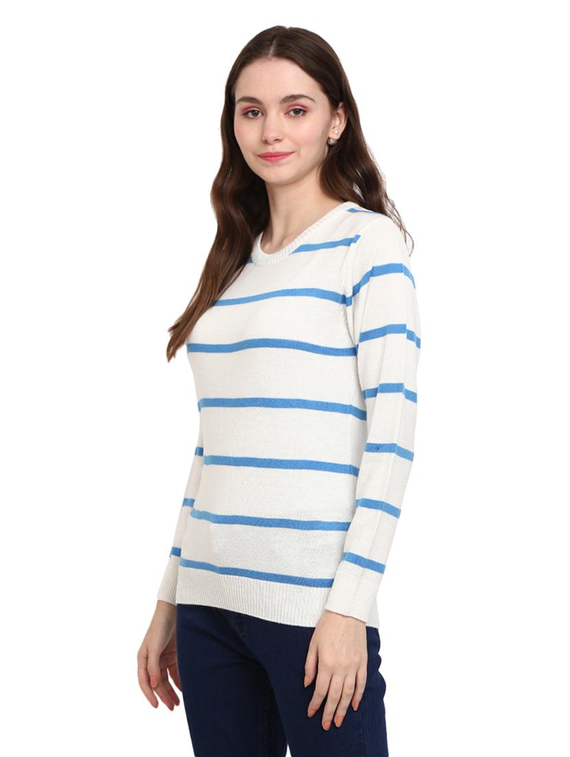round neck striped pullover - 18823152 - Standard Image - 1
