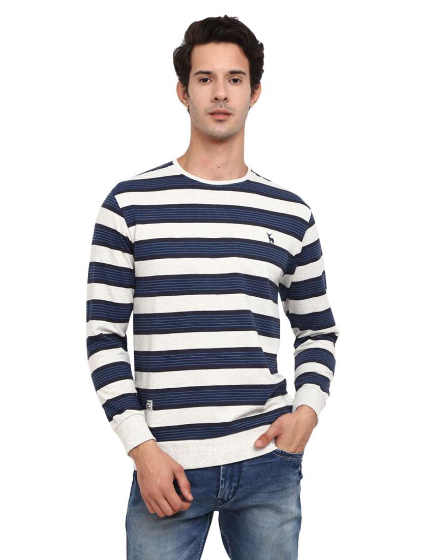 men striped long sleeve regular fit sweatshirt