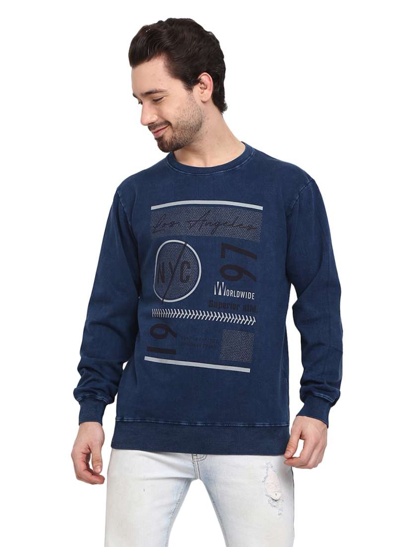men front print long sleeve regular fit sweatshirt