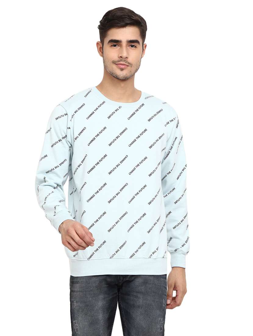 men typographic long sleeve regular fit sweatshirt