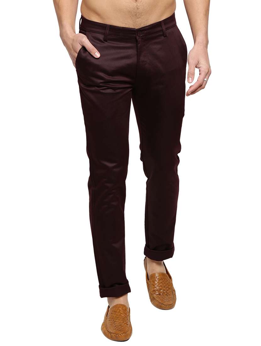 red cotton chinos casual trousers