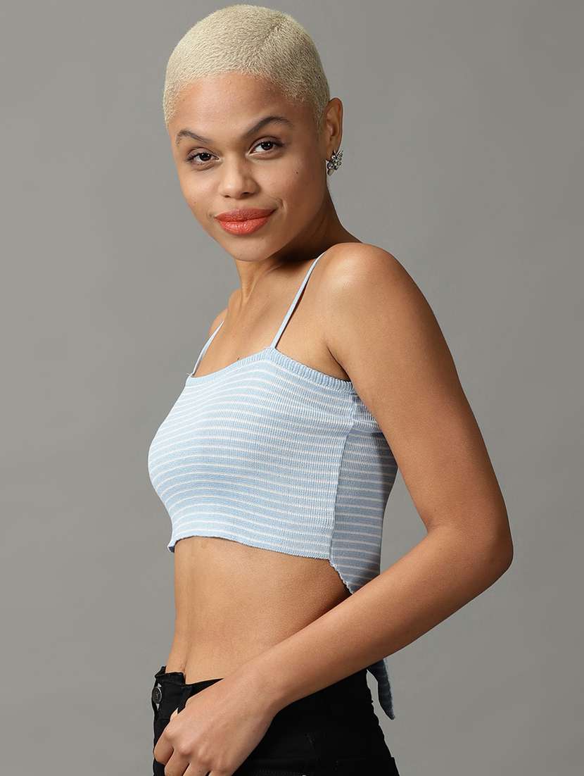 women's crop shoulder strap top - 18824205 -  Standard Image - 1