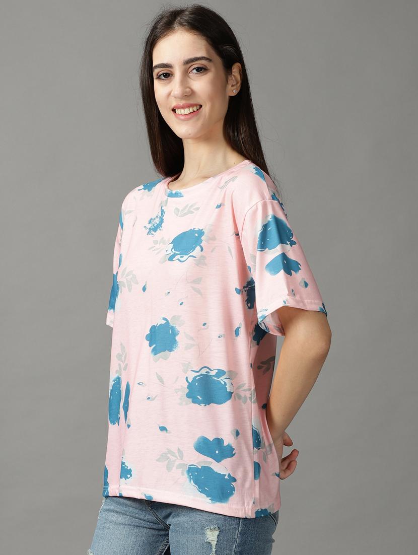 women's all over print round neck t-shirt - 18824207 - Standard Image - 1