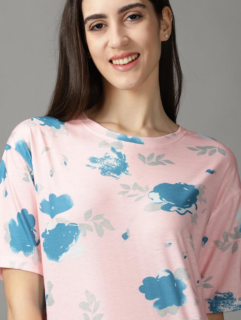 women's all over print round neck t-shirt - 18824207 - Standard Image - 4