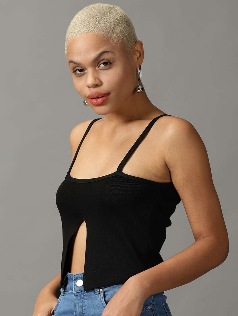 women's crop shoulder strap top - 18824214 - Standard Image - 1
