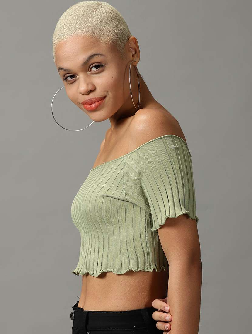 women's crop off shoulder top - 18824216 - Standard Image - 1