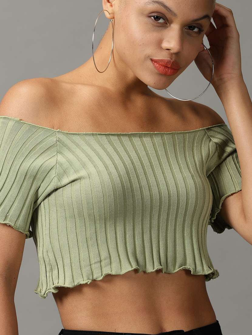 women's crop off shoulder top - 18824216 - Standard Image - 4
