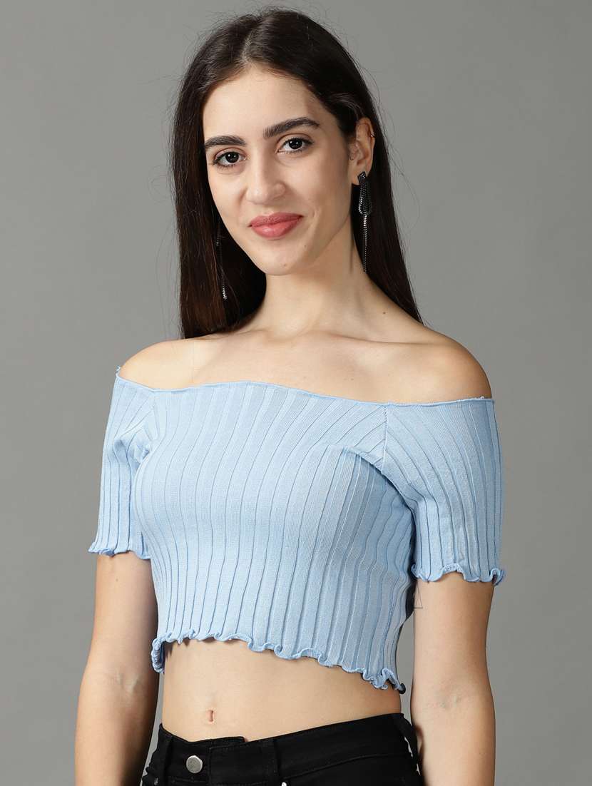 women's crop off shoulder top - 18824217 -  Standard Image - 1