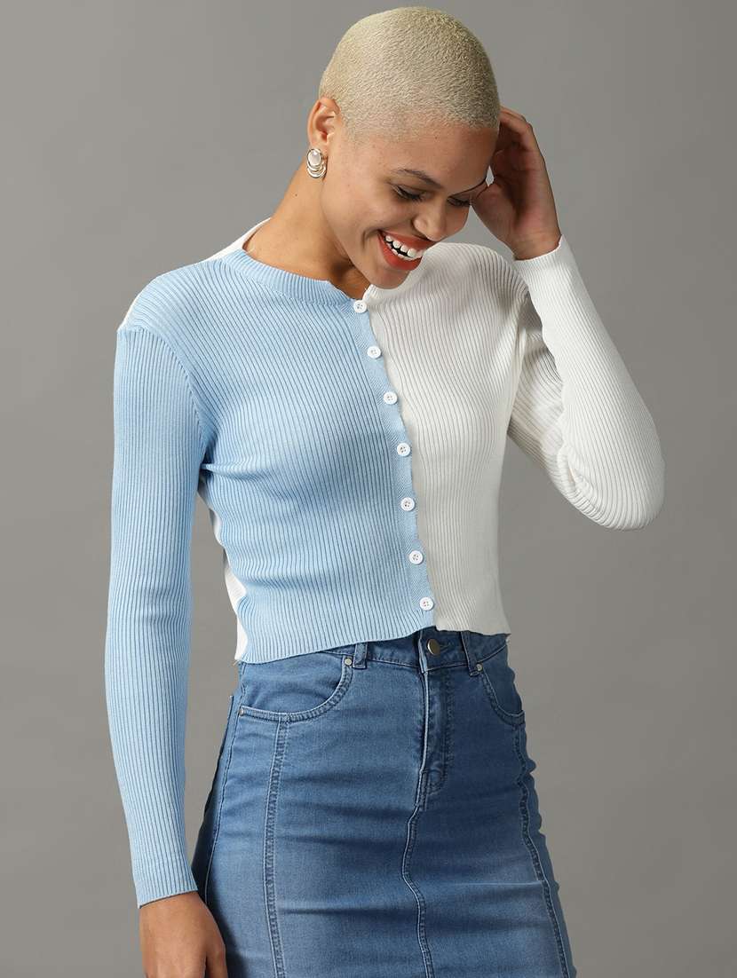 women's blouson round neck top - 18824226 - Standard Image - 1