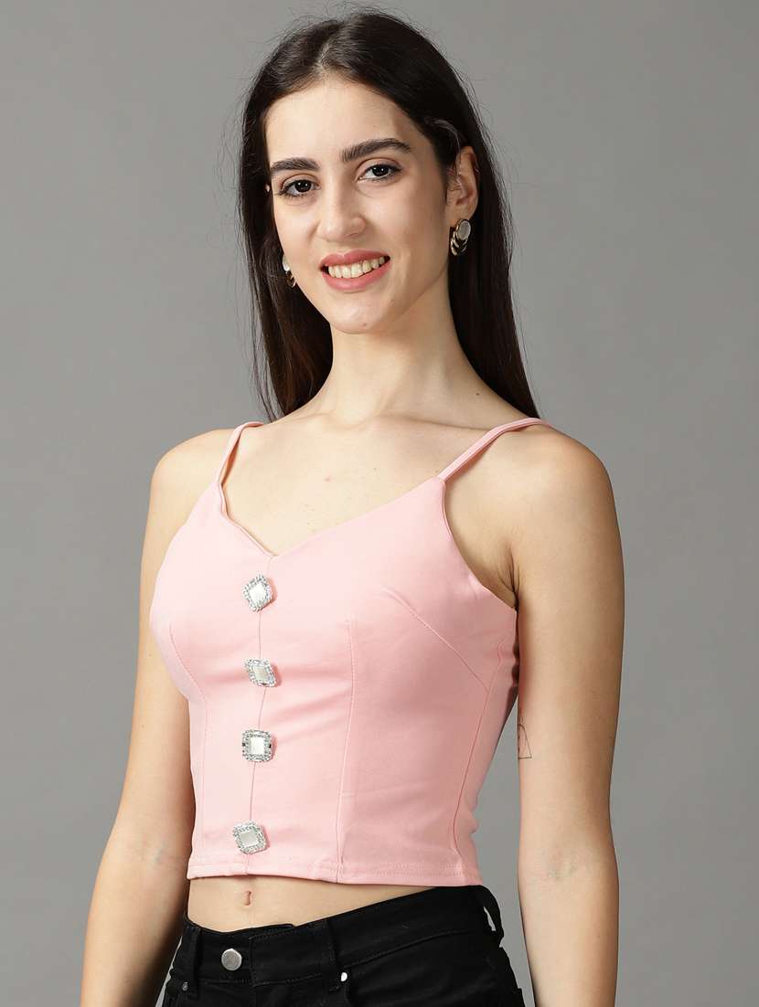 women's crop shoulder strap top - 18824231 -  Standard Image - 1