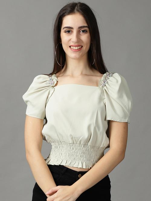 women's crop square neck top - 18824235 -  Standard Image - 0