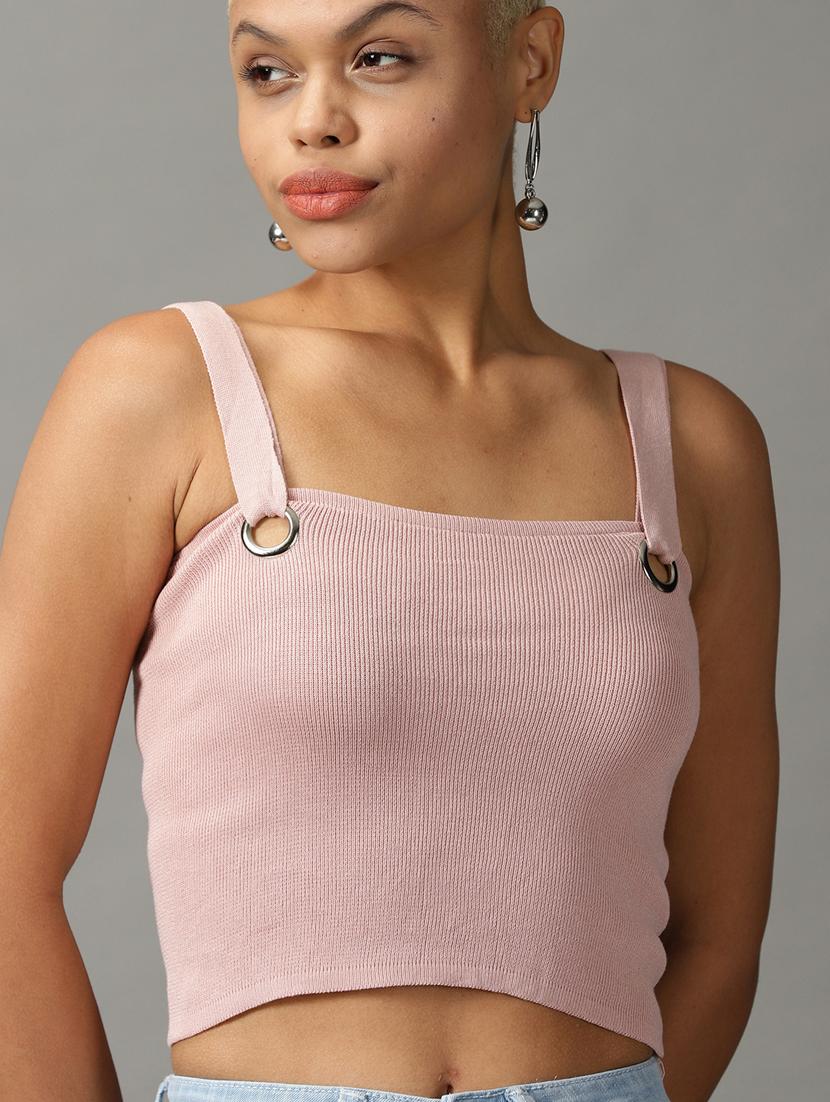 women's crop square neck top - 18824263 - Standard Image - 4