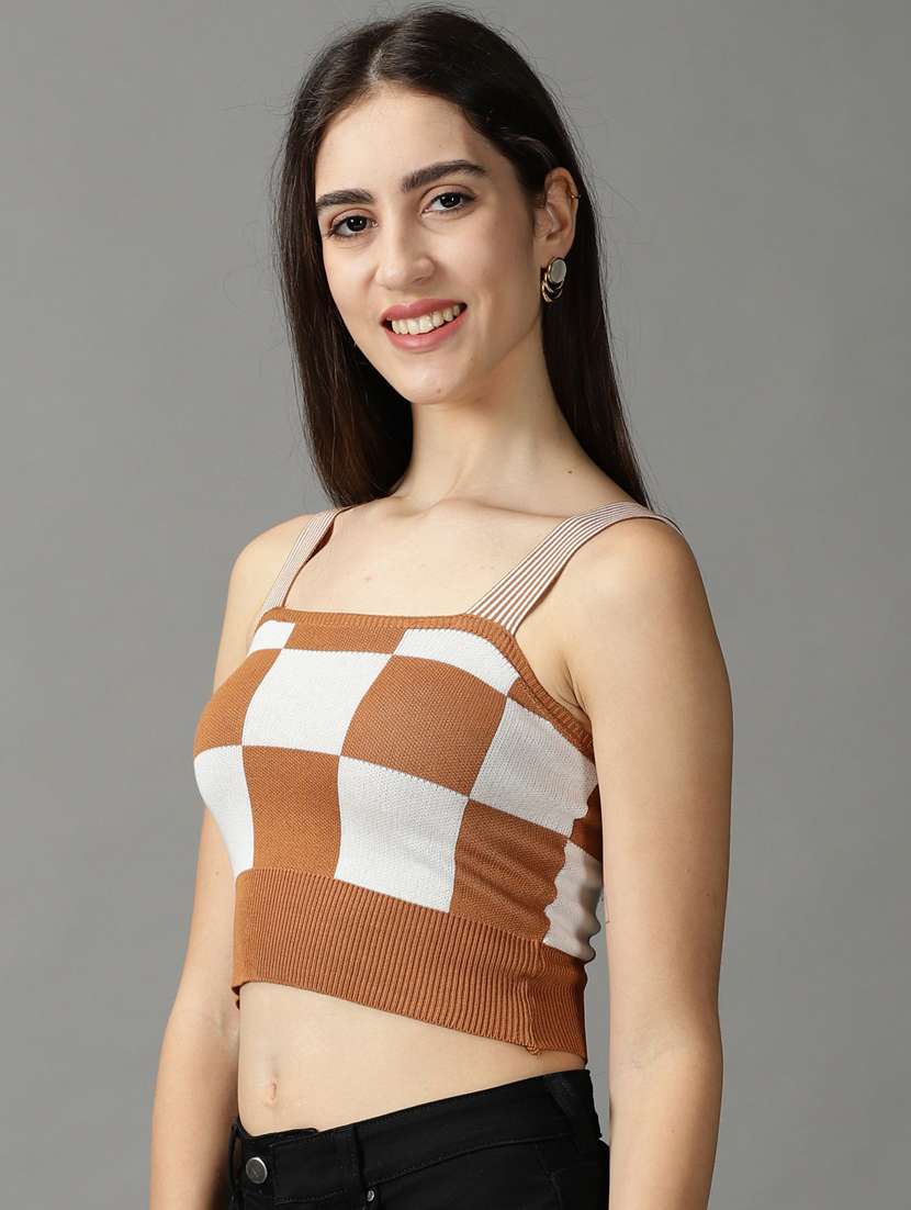 women's crop shoulder strap top - 18824267 - Standard Image - 1