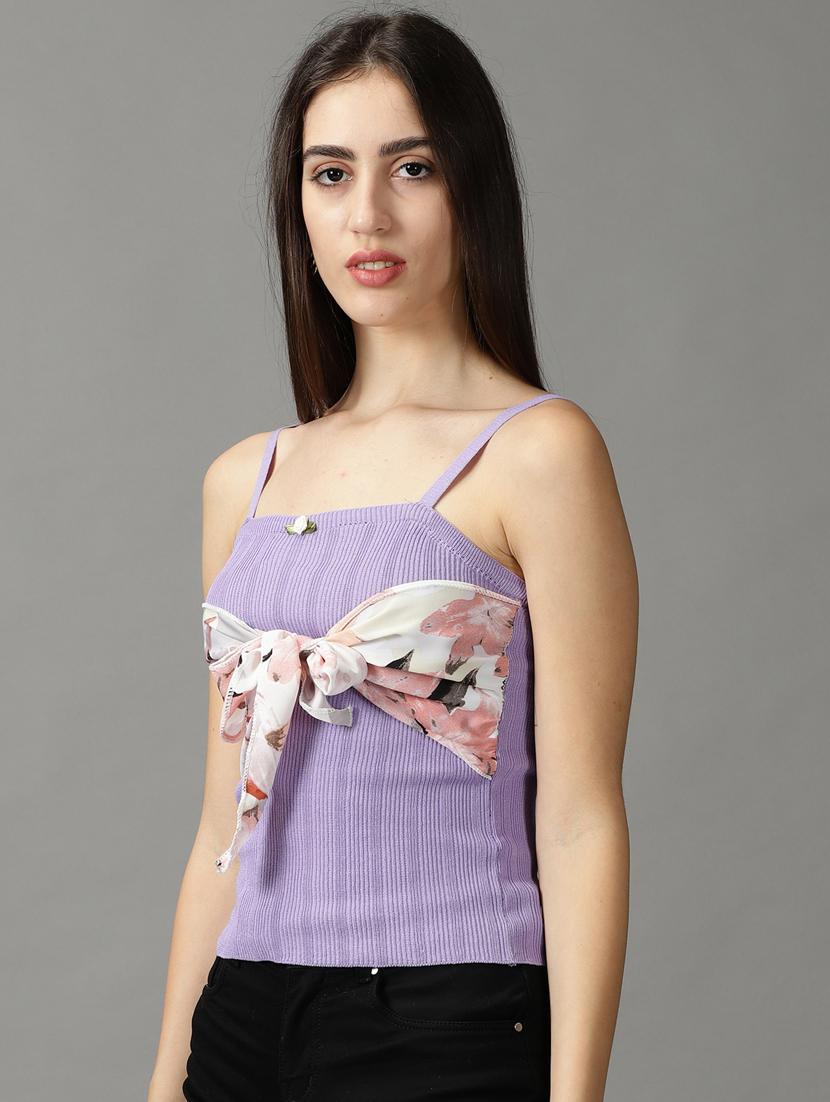 women printed shoulder strap top - 18824283 - Standard Image - 1