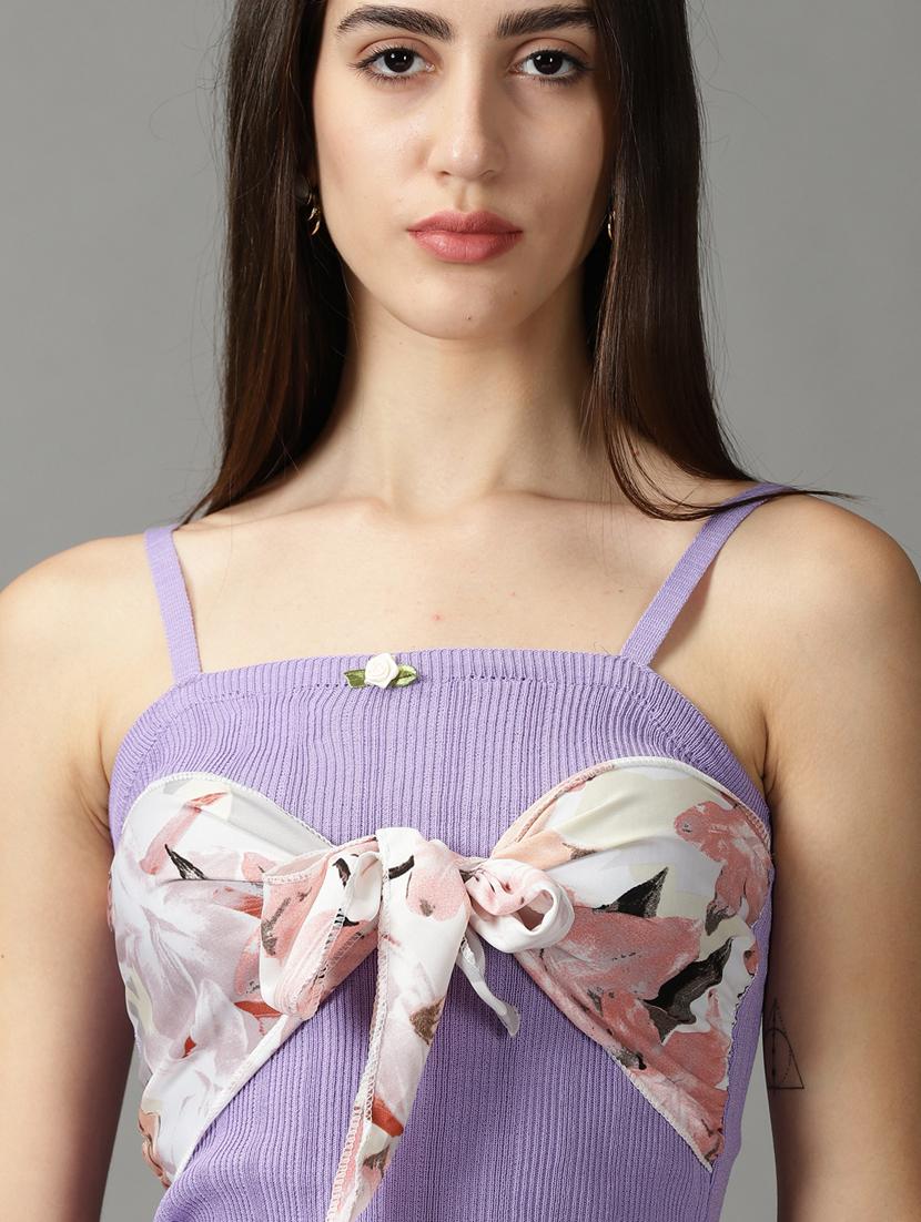 women printed shoulder strap top - 18824283 - Standard Image - 4