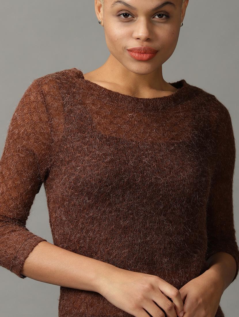 brown wool regular top - 18824294 - Standard Image - 4