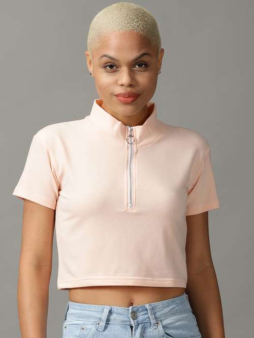 women's crop high neck top - 18824298 - Standard Image - 0
