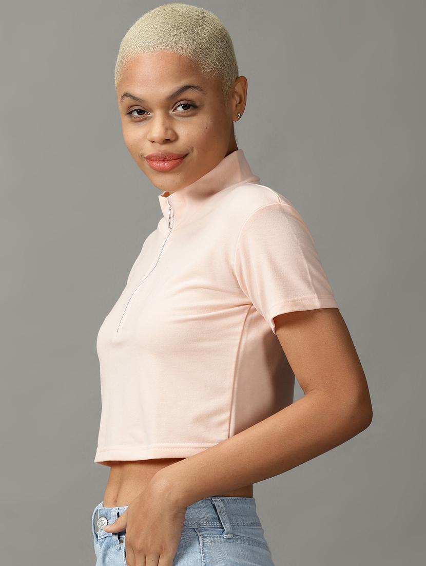 women's crop high neck top - 18824298 - Standard Image - 1