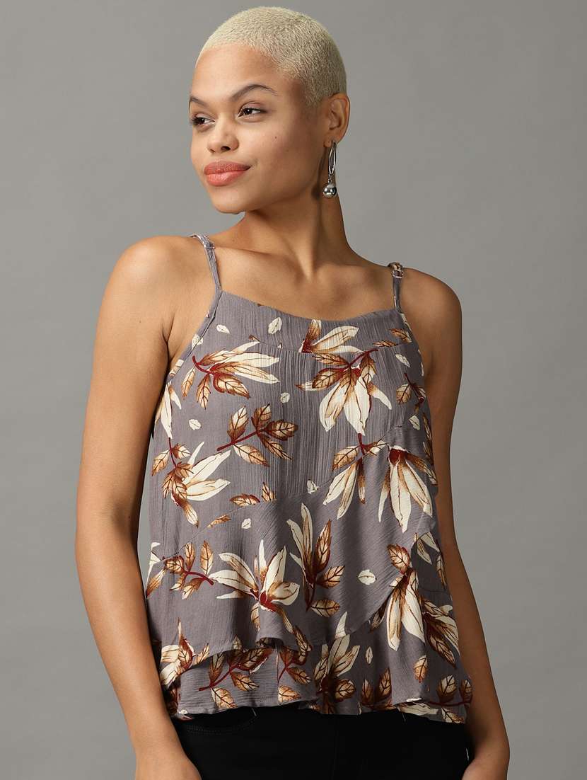 women's layered shoulder strap top