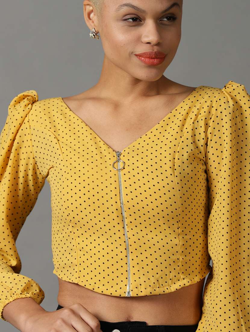 women's crop v neck top - 18824319 -  Standard Image - 4