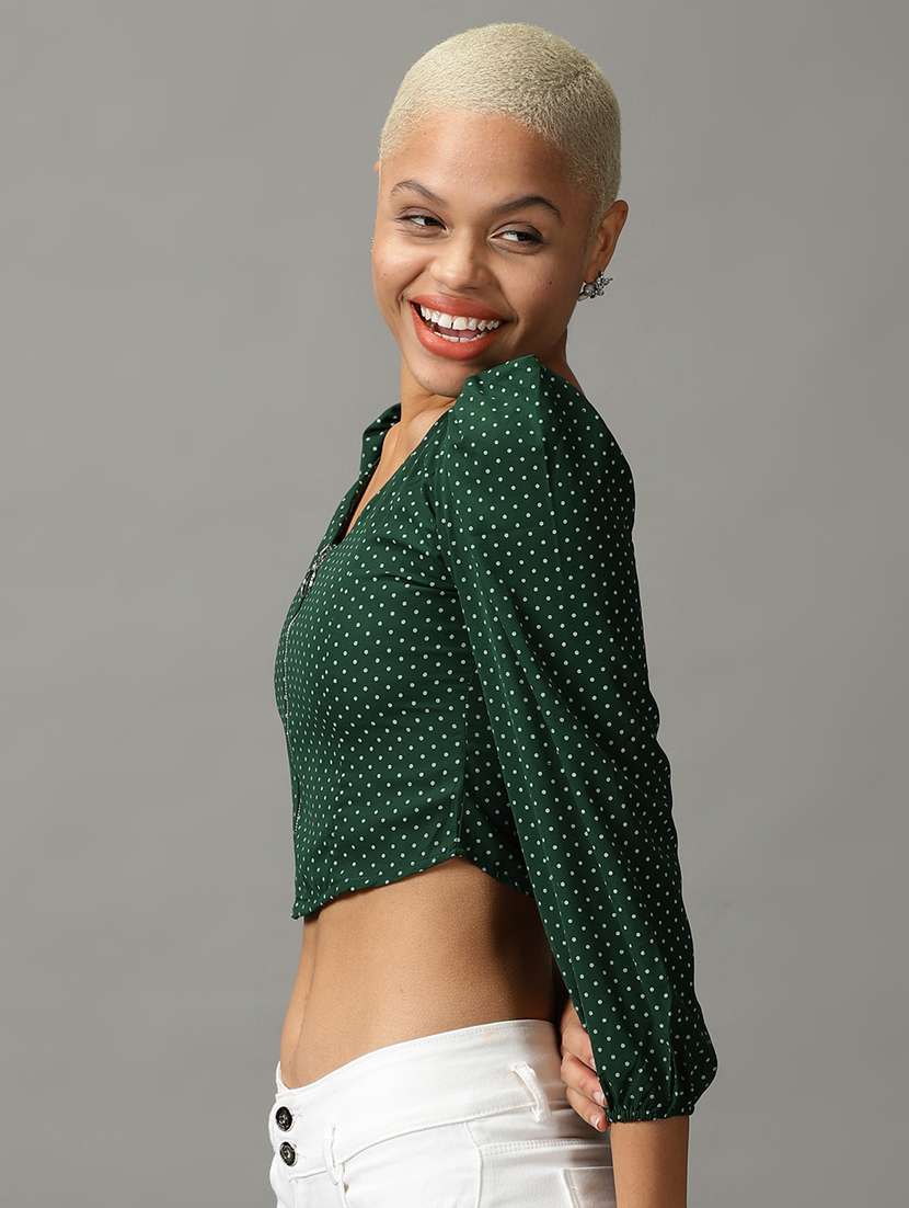 women's crop v neck top - 18824321 -  Standard Image - 1