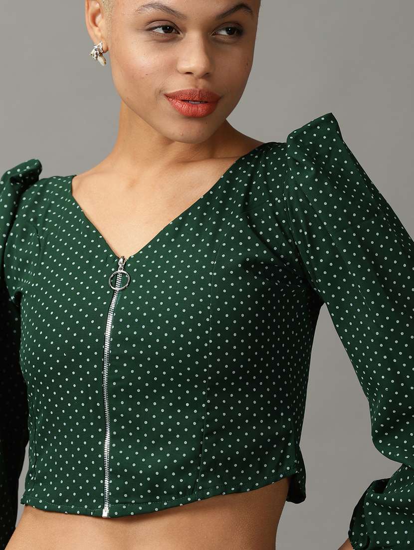 women's crop v neck top - 18824321 -  Standard Image - 4