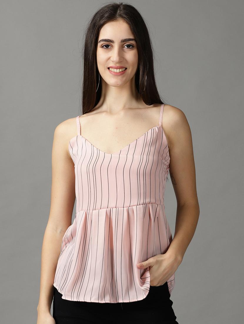 women's peplum shoulder strap top - 18824328 - Zoom Image - 0