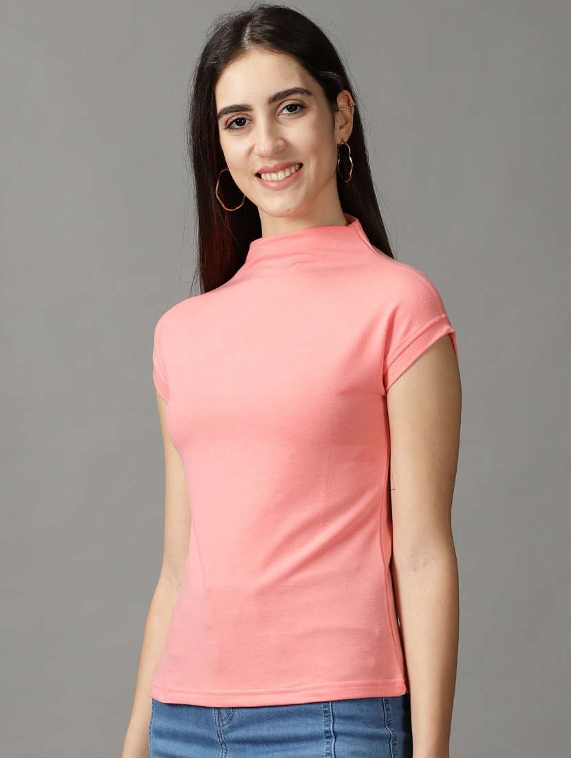 women's straight high neck top - 18824330 - Standard Image - 1