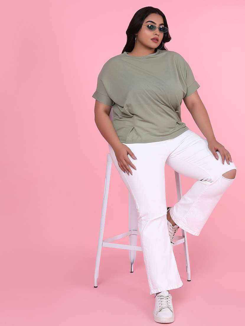 women's straight round neck top - 18824341 -  Standard Image - 4