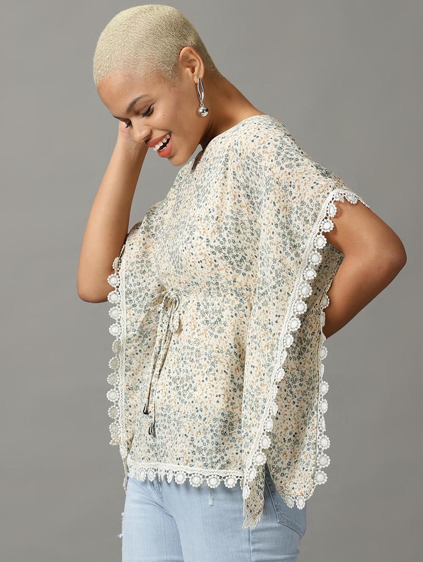 cream polyester regular top - 18824345 -  Standard Image - 1