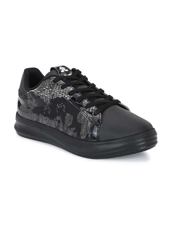 black lace up sneaker