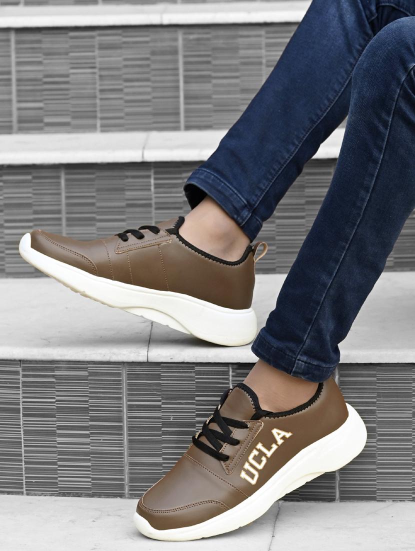 brown synthetic sport shoes - 18824378 -  Standard Image - 1