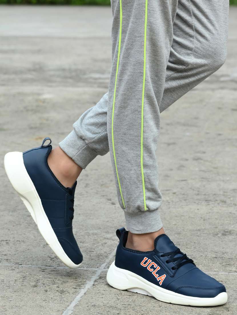 navy synthetic sport shoes - 18824379 - Standard Image - 1