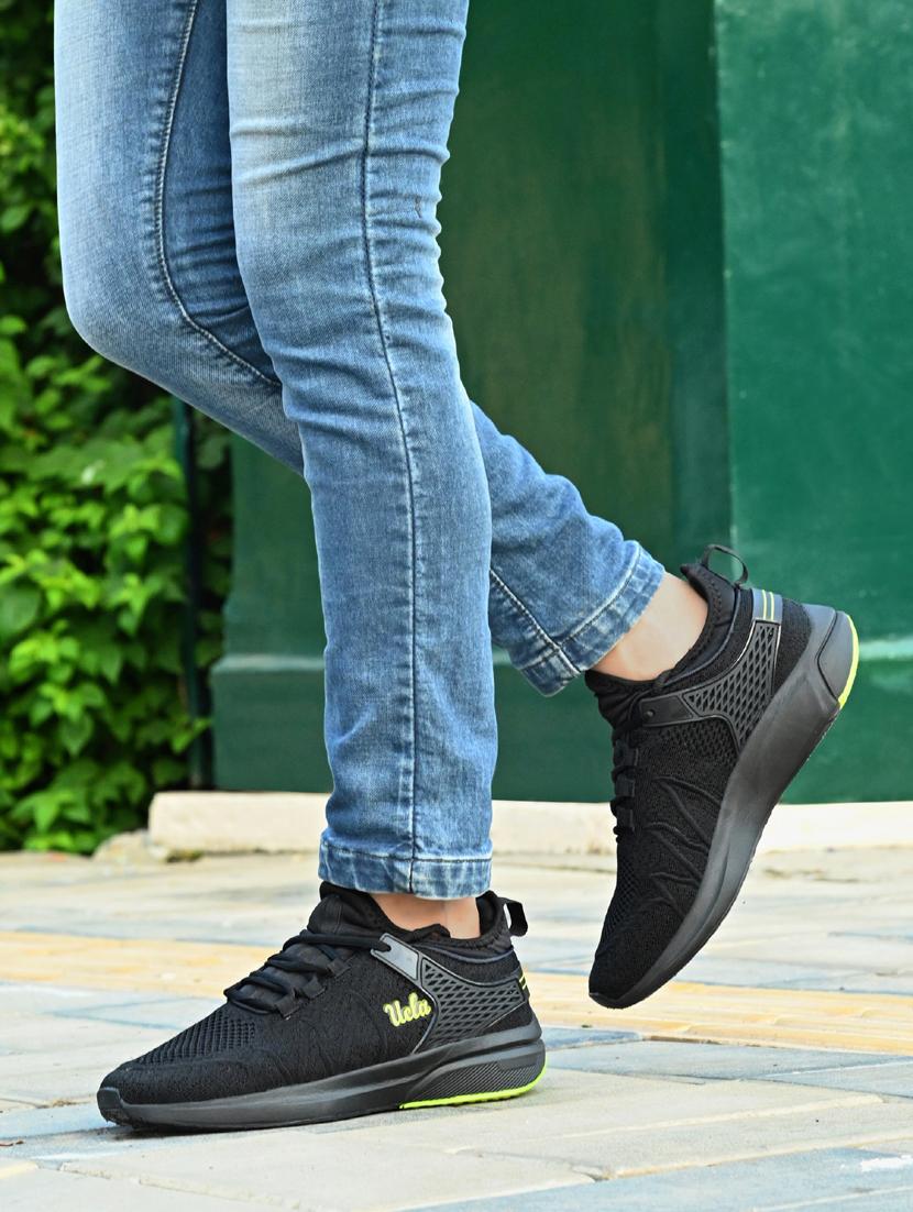 black lace up sport shoes - 18824384 - Standard Image - 1