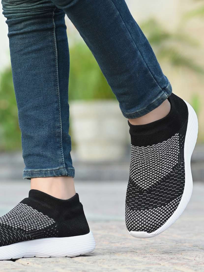 black slip on sport shoes - 18824387 -  Standard Image - 1