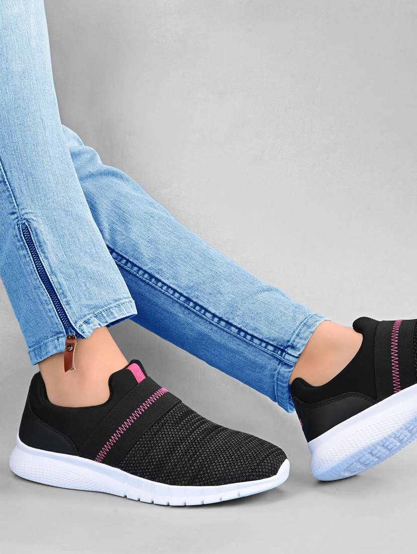 black slip on sport shoes - 18824456 -  Standard Image - 1