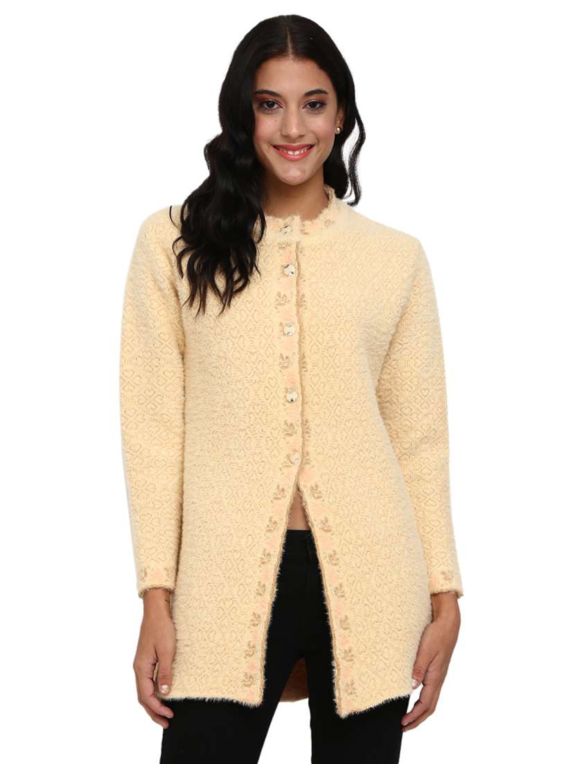 beige coloured regular cardigan