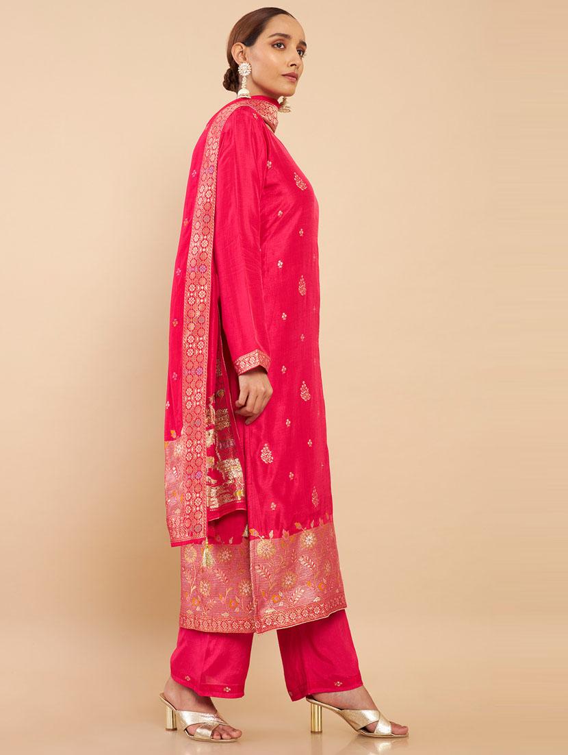 embroidered unstitched suit set - 18826867 - Standard Image - 1