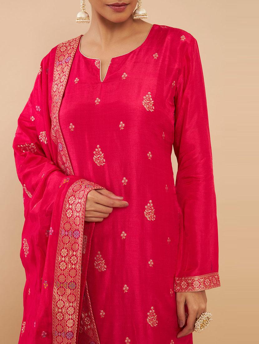 embroidered unstitched suit set - 18826867 - Standard Image - 4