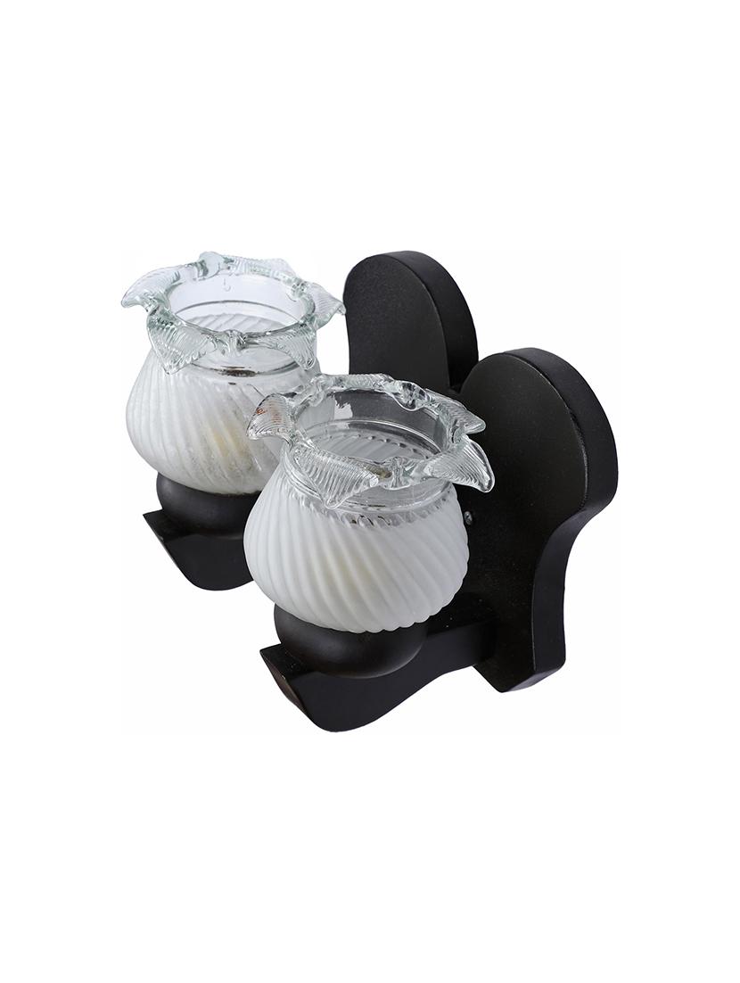 stylish twins hand decorative colorful glass wall lamp light with royal wooden fitting (set of two) dn-2wa124 - 18835761 - Standard Image - 1