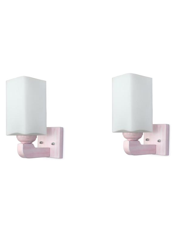 somil led sconce glass wall lamp/light with sweet pink wood fitting, 7 watt -df135 - 18836868 -  Standard Image - 1