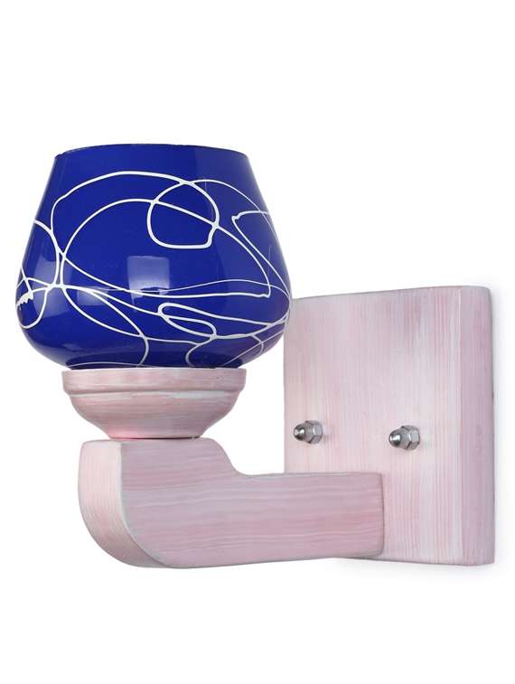 somil led sconce glass wall lamp with sweet pink wood fitting sx24 - 18836881 -  Standard Image - 1